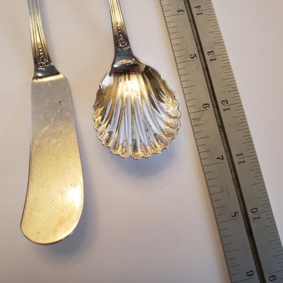 Fancy silver plated shell spoon and knife ALICE - Picture 2 of 2